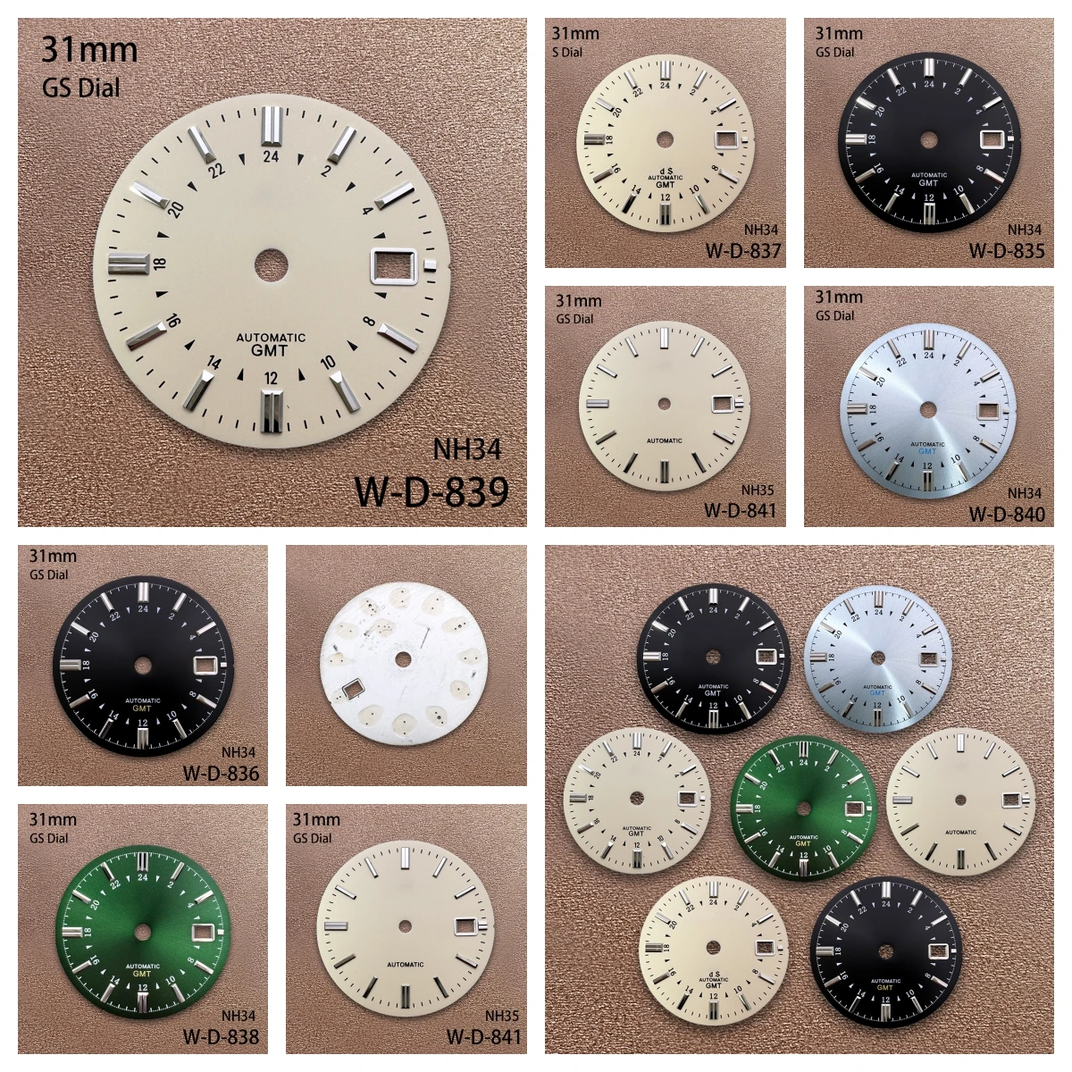 31mm S/GS Logo GMT Dial Suitable For NH34/NH35 Japan Movement High Quality Watch Modification Accessories
31mm S/GS Logo GMT Dial Suitable For NH34/NH35 Japan Movement High Quality Watch Modification Accessories
