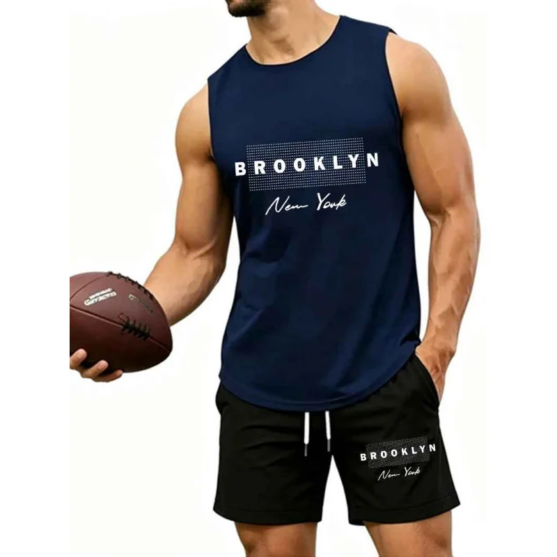 Men's Brooklyn Print Tank Top & Shorts Set, Casual 2-Piece Tracksuit, Summer Outfit, EU Size Available
Men's Brooklyn Print Tank Top & Shorts Set, Casual 2-Piece Tracksuit, Summer Outfit, EU Size Available