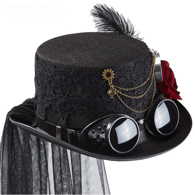 Steampunk Lolita Rose Lace Headcloth Hat Gothic Goggles Retro Headwear Feather Dark Accessories
Steampunk Lolita Rose Lace Headcloth Hat Gothic Goggles Retro Headwear Feather Dark Accessories