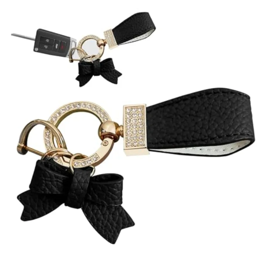 Leather Bowknot Keychain, Bling Rhinestone Car Keyring, Cute Keychain for Wallet Backpack Bag Charm
Leather Bowknot Keychain, Bling Rhinestone Car Keyring, Cute Keychain for Wallet Backpack Bag Charm