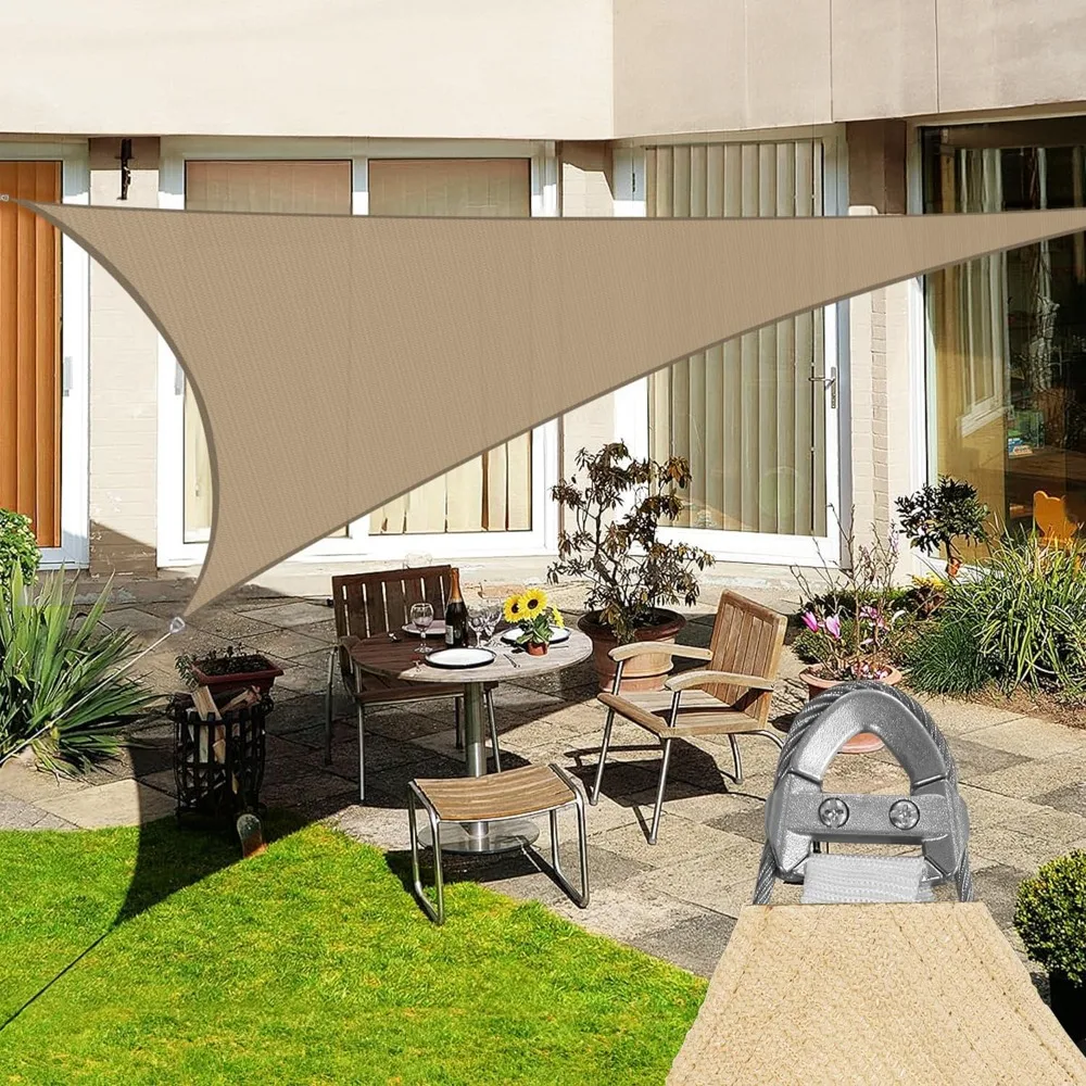 24' x 24' x 24' Sun Shade Sail with A-Ring Wire Rope Triangle Outdoor Shade Cover for Deck Backyard Patio Garden
24' x 24' x 24' Sun Shade Sail with A-Ring Wire Rope Triangle Outdoor Shade Cover for Deck Backyard Patio Garden