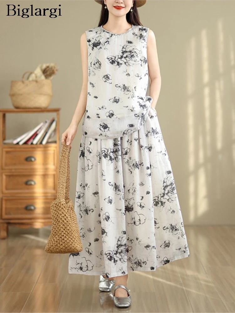 Oversized Summer Floral Print 2 Two Piece Set Women Casual Fashion Ladies Sleeveless Blouses Ruffle Pleated Loose Woman Skirts
Oversized Summer Floral Print 2 Two Piece Set Women Casual Fashion Ladies Sleeveless Blouses Ruffle Pleated Loose Woman Skirts