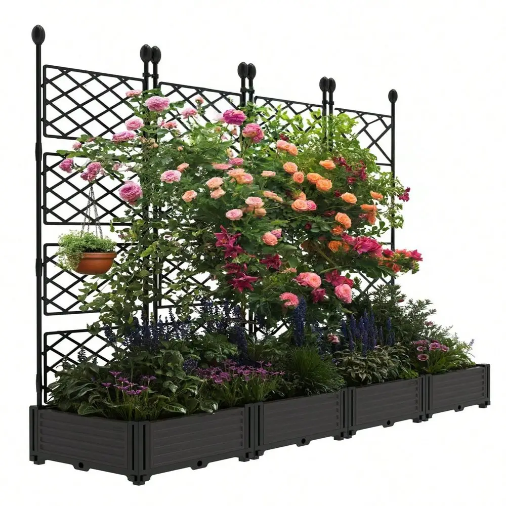 3Pcs Plastic Plant Box With Metal Trellis,Raised Garden Bed With Trellis Planter For Climbing Plant Outdoor Raised Planter Box
3Pcs Plastic Plant Box With Metal Trellis,Raised Garden Bed With Trellis Planter For Climbing Plant Outdoor Raised Planter Box