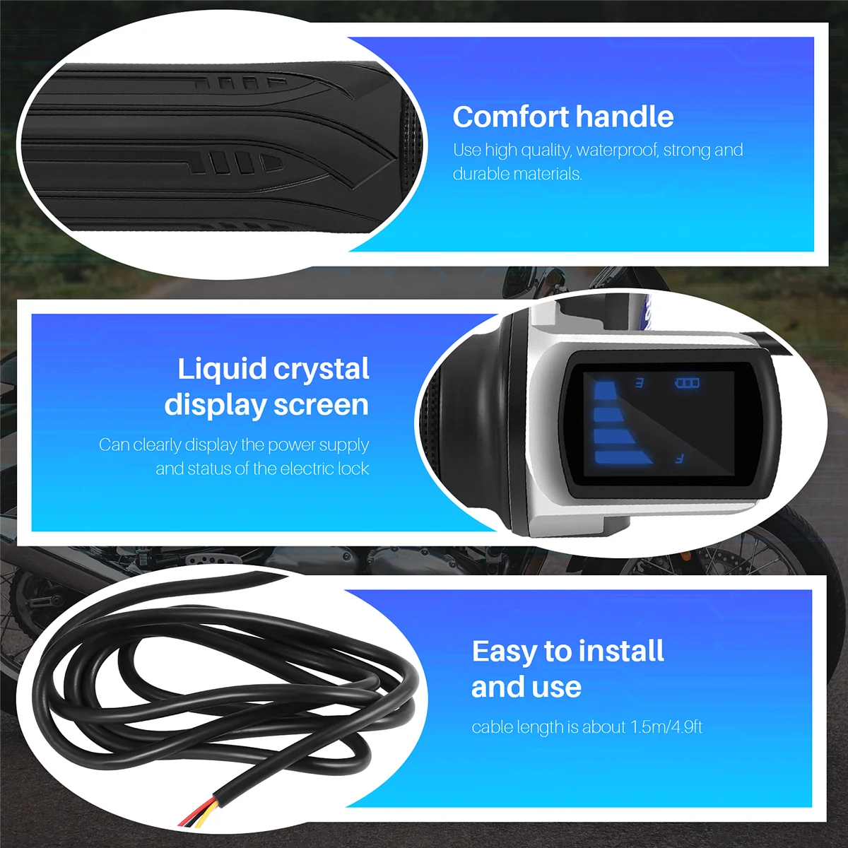 HOT!48V Electric Bicycle Scooter Speed Throttle Grip LCD Display with Switch EBike Twist Throttle Accelerator Handlebar Grip
HOT!48V Electric Bicycle Scooter Speed Throttle Grip LCD Display with Switch EBike Twist Throttle Accelerator Handlebar Grip