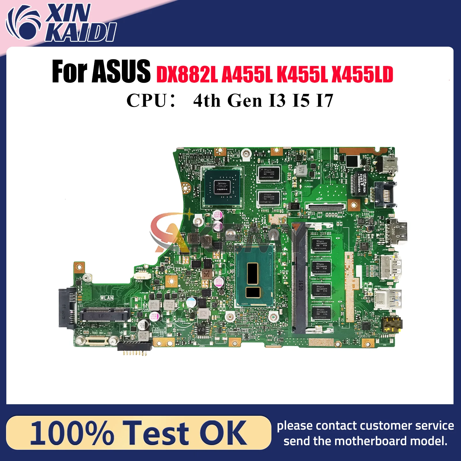 X455LD Материнская плата для ноутбука ASUS X455LN X455LB X455LD A455L X455LJ X455LNB X455LF K455L DX882L X455L Материнская плата с процессором I3 I5 I7
X455LD Материнская плата для ноутбука ASUS X455LN X455LB X455LD A455L X455LJ X455LNB X455LF K455L DX882L X455L Материнская плата с процессором I3 I5 I7