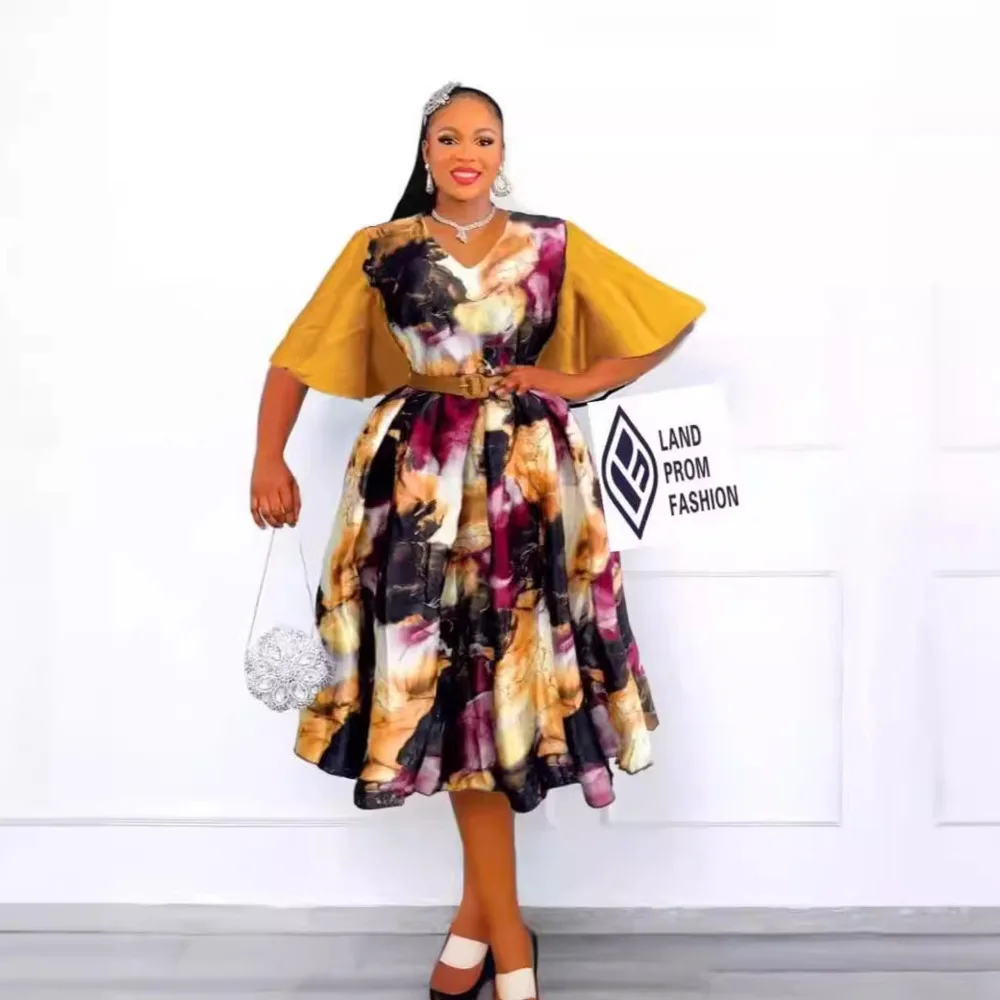 Elegant Party Dresses Summer New Women's Fashion Section Sleeves Digital Positioning Printed Fashion Casual Long Dress 2024
Elegant Party Dresses Summer New Women's Fashion Section Sleeves Digital Positioning Printed Fashion Casual Long Dress 2024