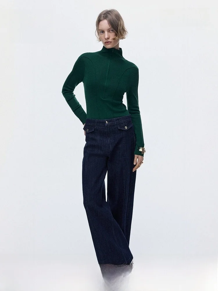 H&M Women's Knitted Top with Zipper Base Shirt Regular Thickness Slim Fit Wool Polyester Viscose Blend Spring Season
H&M Women's Knitted Top with Zipper Base Shirt Regular Thickness Slim Fit Wool Polyester Viscose Blend Spring Season