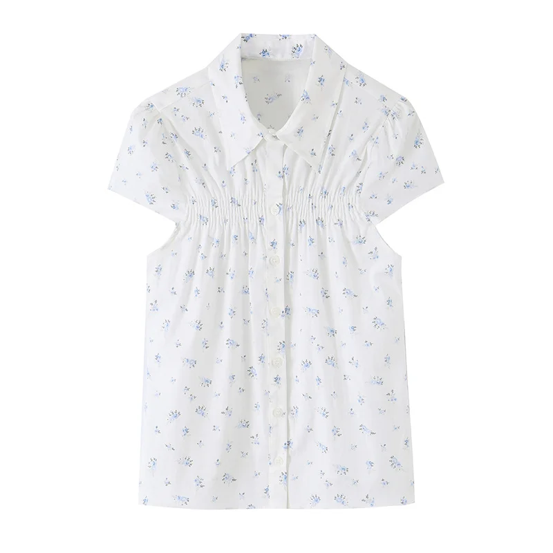 Women's Shirt 2026 Summer New Style White Printed Short Sleeve Shirt with Pleated Decoration Simple Design Casual and Fashion
Women's Shirt 2026 Summer New Style White Printed Short Sleeve Shirt with Pleated Decoration Simple Design Casual and Fashion