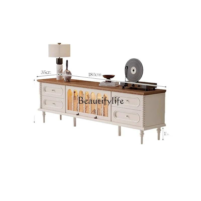 **TV cabinet cream antique coffee table side cabinet French retro living room storage 
**TV cabinet cream antique coffee table side cabinet French retro living room storage