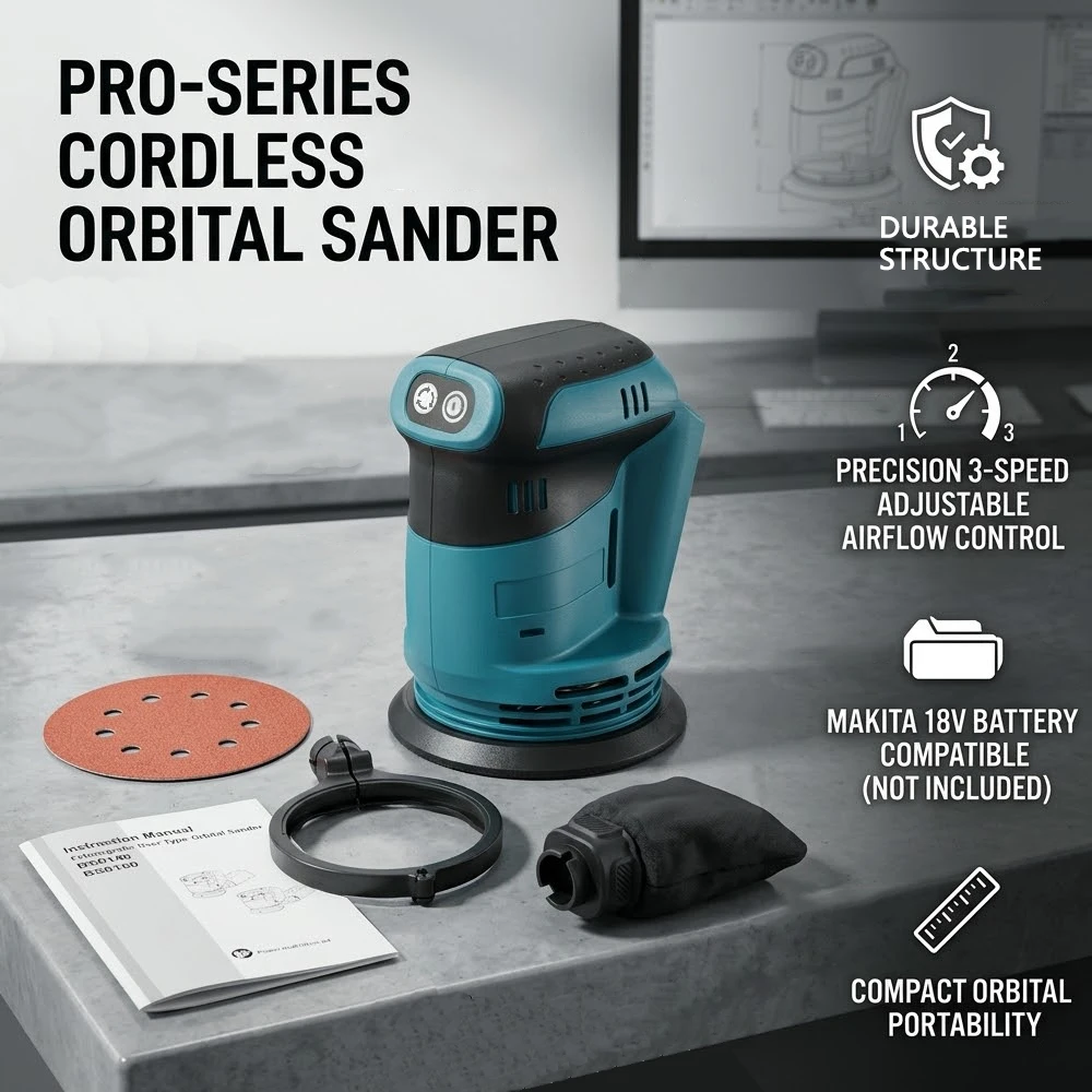 Cordless Random Orbital Sander 125mm Woodworking Grinder Polishing Electric Grinding Machine Power Tool Fit Makita 18V Battery
Cordless Random Orbital Sander 125mm Woodworking Grinder Polishing Electric Grinding Machine Power Tool Fit Makita 18V Battery
