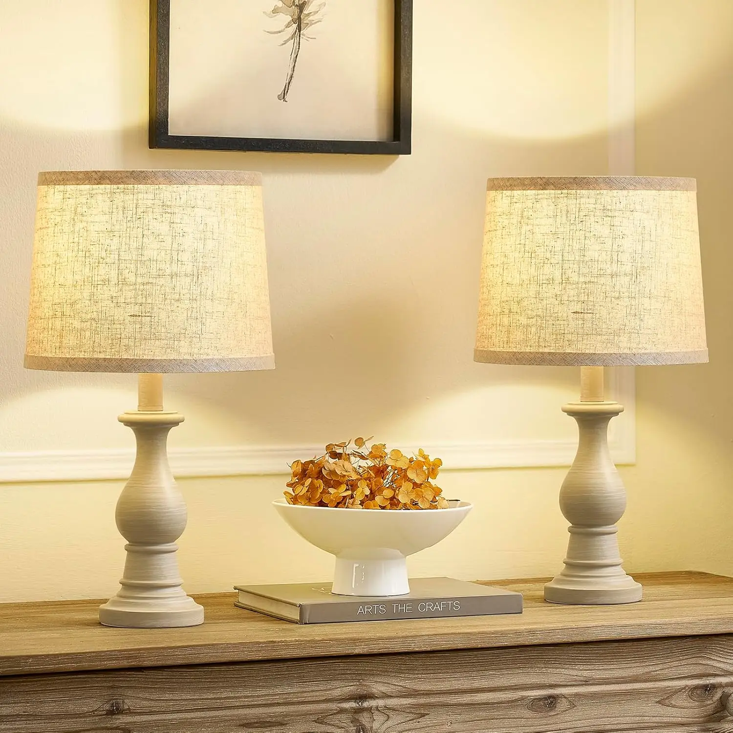 18.5" Farmhouse Table Lamps Set of 2 with Oatmeal Linen Shades, 2 LED Bulbs Included
18.5" Farmhouse Table Lamps Set of 2 with Oatmeal Linen Shades, 2 LED Bulbs Included