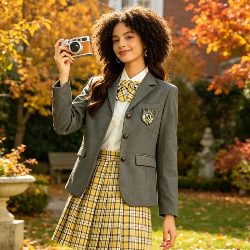 Japanese School Supply Air Supply Honzo Naka Suit Uniform, Three Button Slim Fit Jacket+plaid Pleated Skirt Two-piece Set
Japanese School Supply Air Supply Honzo Naka Suit Uniform, Three Button Slim Fit Jacket+plaid Pleated Skirt Two-piece Set