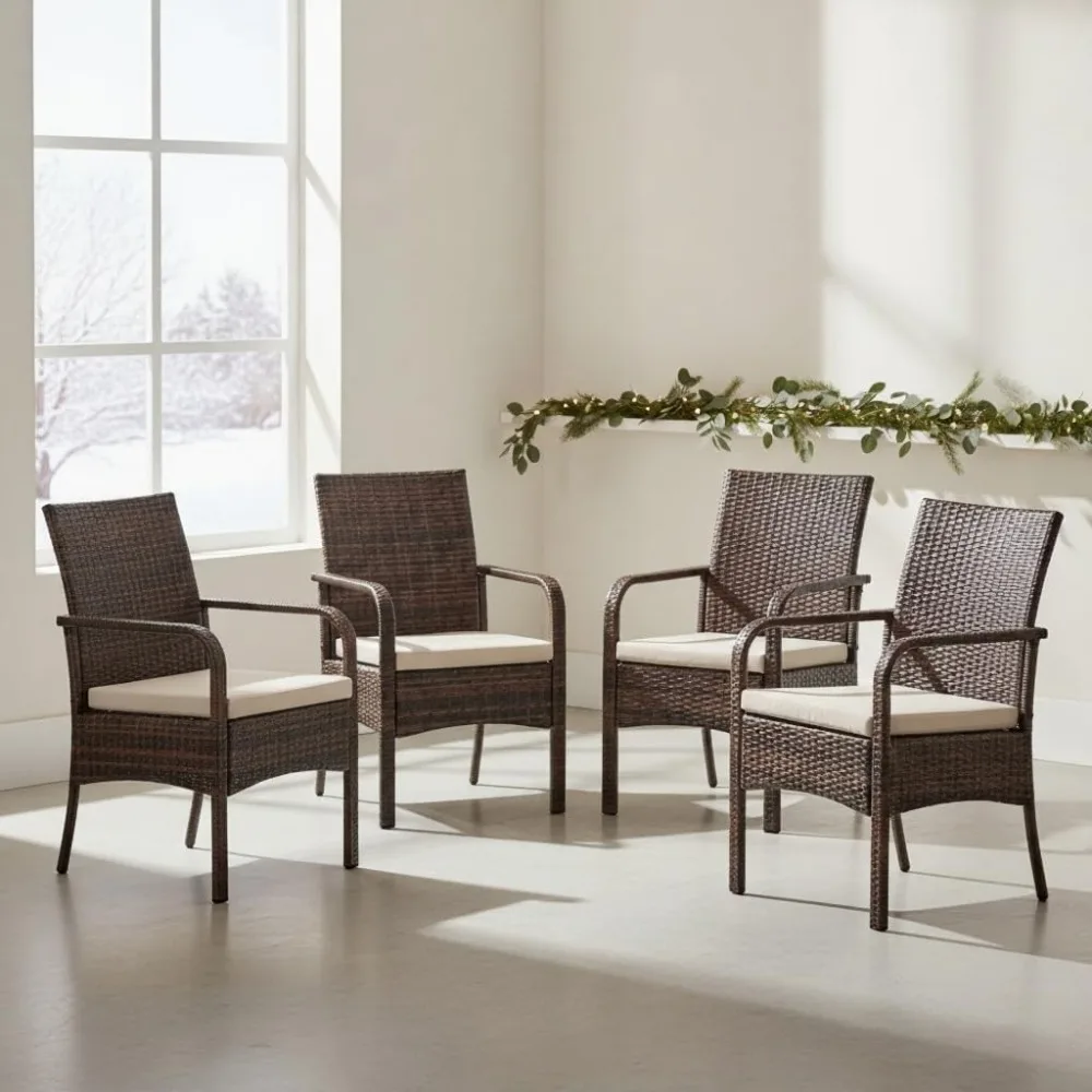 Wicker Outdoor Dining Chairs Set of 4, 400 lbs Capacity, 2000 Hours UV Protection, Weather-Resistant Patio Furniture Set
Wicker Outdoor Dining Chairs Set of 4, 400 lbs Capacity, 2000 Hours UV Protection, Weather-Resistant Patio Furniture Set