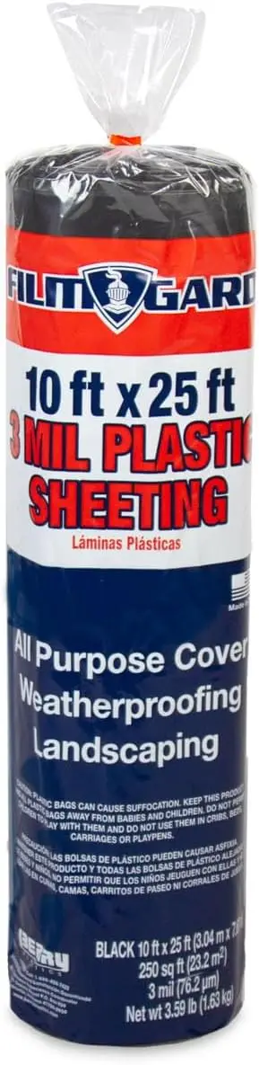 Plastic Sheeting 10 Feet Wide 25 Feet Long 3 Mil Thick Black
Plastic Sheeting 10 Feet Wide 25 Feet Long 3 Mil Thick Black
