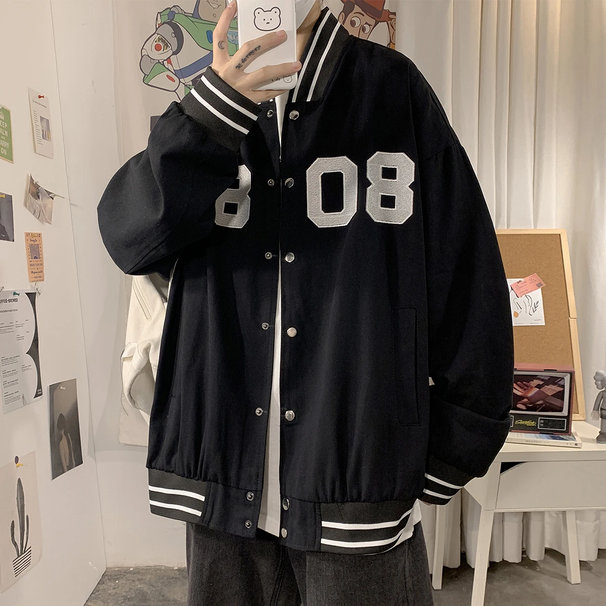 Oversize American Sle Baseball Jaet Men's Autumn Faion High Street Clothing Youth Culture Button Decoration Polyest...
Oversize American Sle Baseball Jaet Men's Autumn Faion High Street Clothing Youth Culture Button Decoration Polyest...