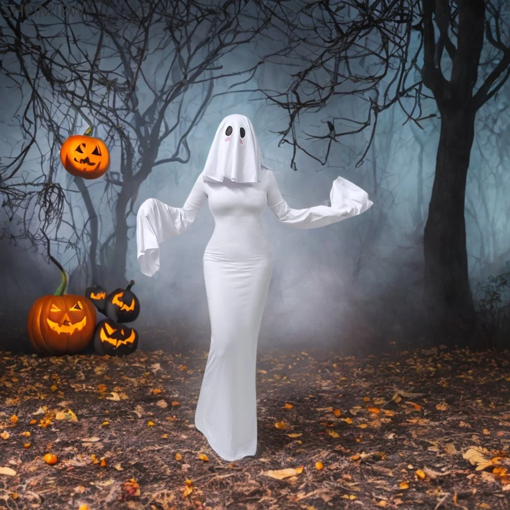 Cute Ghost Girl Cosplay Costume Women's Stage Performance Costume Halloween Party Props Fashion Adult Ghost Backless Dress 2025
Cute Ghost Girl Cosplay Costume Women's Stage Performance Costume Halloween Party Props Fashion Adult Ghost Backless Dress 2025