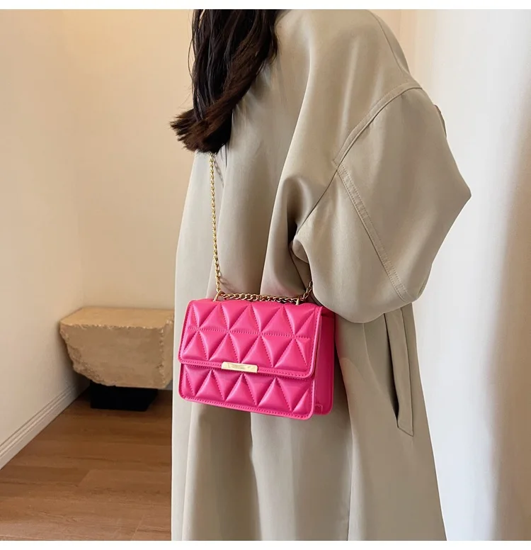 Women Quilted Chain Crossbody Bag Fashion Small Square Shoulder Purse Multi Color Casual Daily Handbag Women Quilted Chain Crossbody Bag Fashion Small Square Shoulder Purse Multi Color Casual Daily Handbag