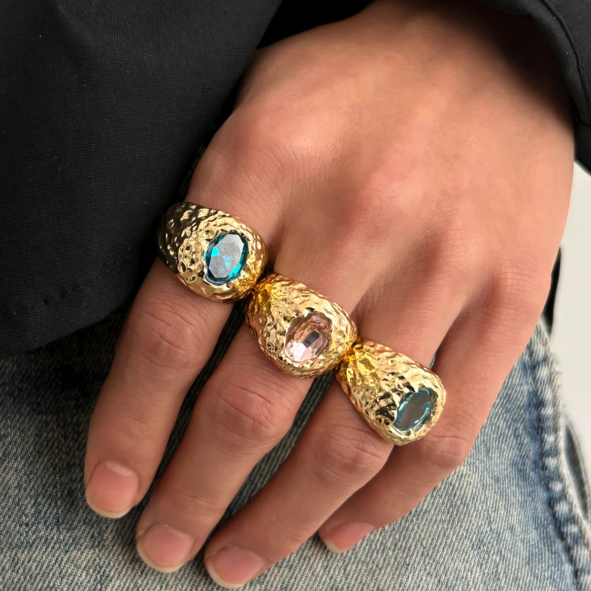 IngeSight.Z Colorful zircon Ring Gold Color Metal for Men New Punk Luxury Geometry Adjustable Opening Ring Party Jewelry Gift
IngeSight.Z Colorful zircon Ring Gold Color Metal for Men New Punk Luxury Geometry Adjustable Opening Ring Party Jewelry Gift