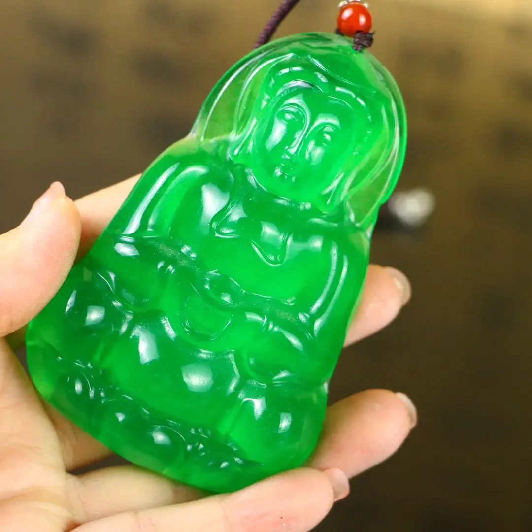 New high-ice Seiko engraved jadeite Guanyin brand exquisite jewelry, free chain, free box Wenwan jewelry
New high-ice Seiko engraved jadeite Guanyin brand exquisite jewelry, free chain, free box Wenwan jewelry