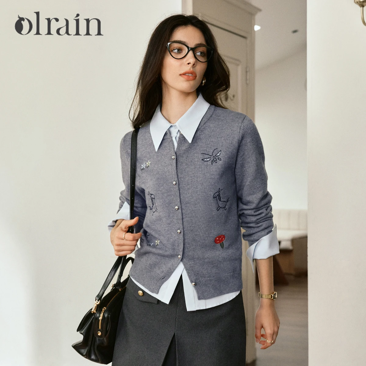 OLrain Women's Cardigan Casual Heavy Hand-Embroidered loose-Fit Ribbed O-Neck Cardigan 2025 Autumn Effortless tops N57QM96068
OLrain Women's Cardigan Casual Heavy Hand-Embroidered loose-Fit Ribbed O-Neck Cardigan 2025 Autumn Effortless tops N57QM96068