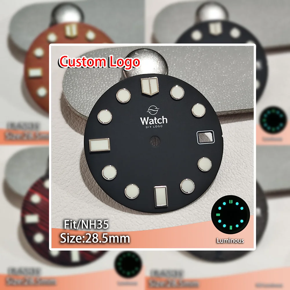 NH 35 Custom Logo Dial 28.5mm Diameter Watch Accessorie Single Calendar Luminous Dial for NH 35 Movement Men Watches fish Scale
NH 35 Custom Logo Dial 28.5mm Diameter Watch Accessorie Single Calendar Luminous Dial for NH 35 Movement Men Watches fish Scale