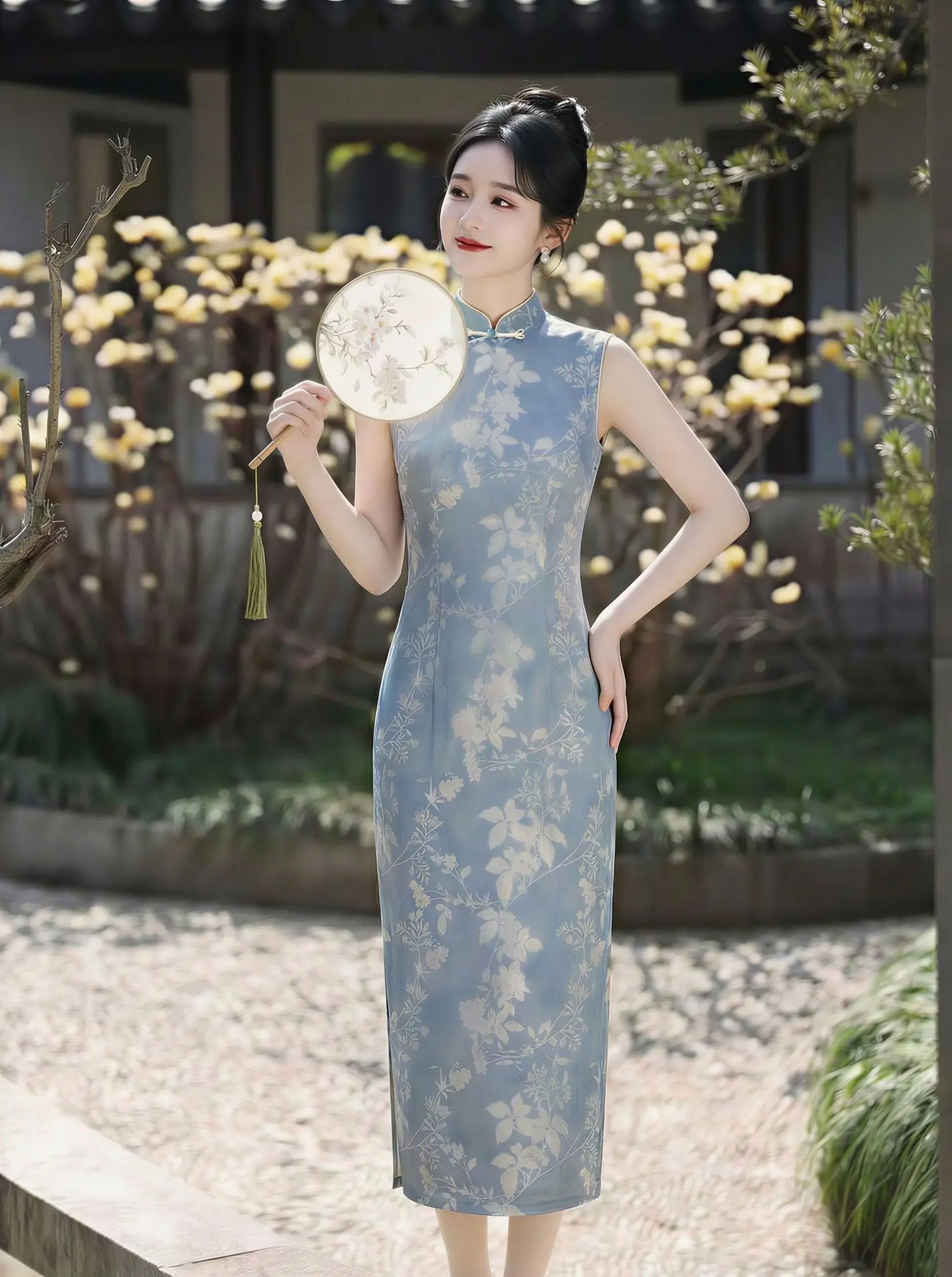Chinese Style High end Young Cheongsam Retro Improved Blue Jacquard Dress for Women Summer Qipao
Chinese Style High end Young Cheongsam Retro Improved Blue Jacquard Dress for Women Summer Qipao
