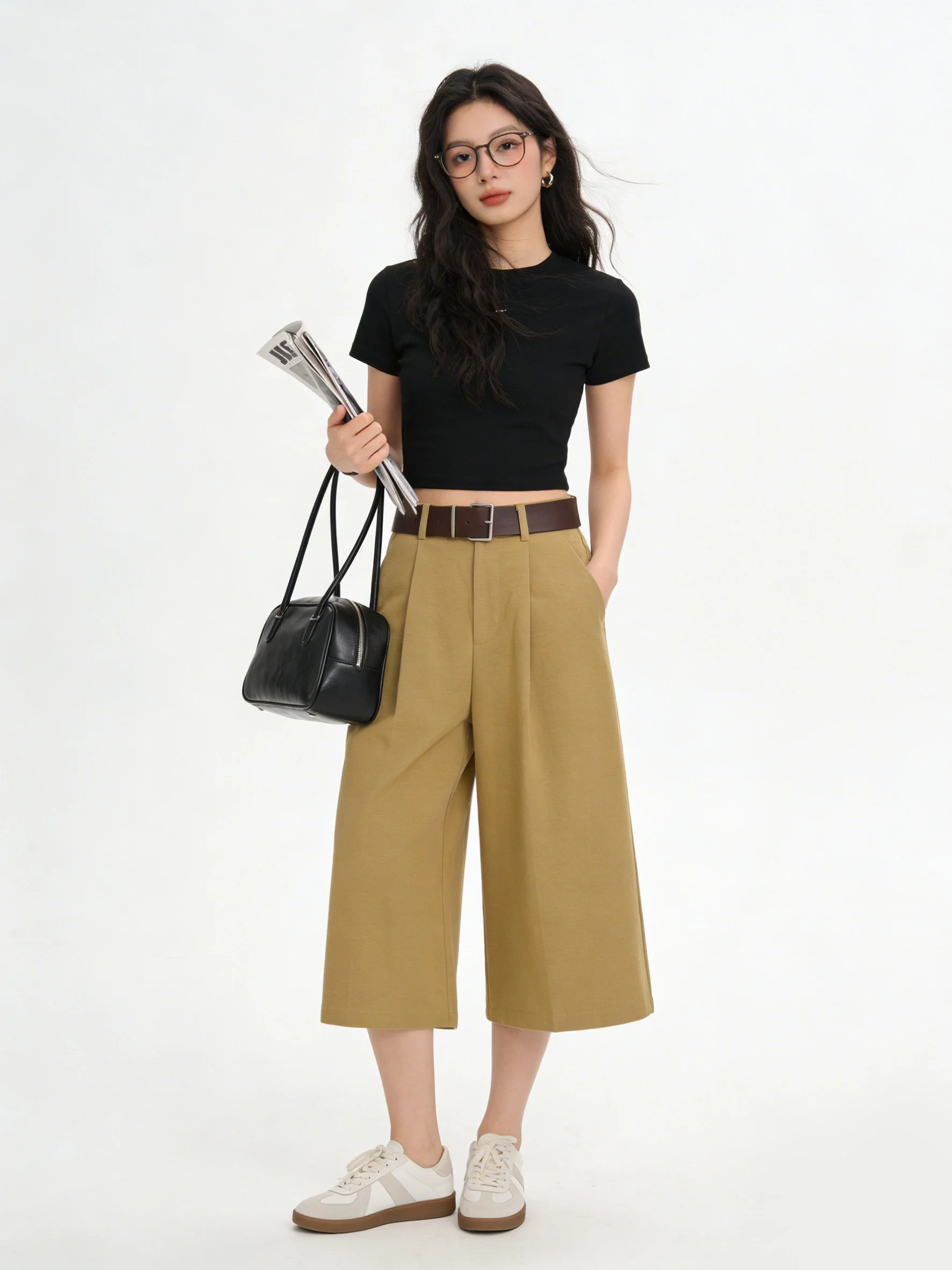 High Waist Wide Leg Seven-Foot Casual Pants Korean Style Spring Summer Slimming Loose Drapey Simple Pants for Women
High Waist Wide Leg Seven-Foot Casual Pants Korean Style Spring Summer Slimming Loose Drapey Simple Pants for Women