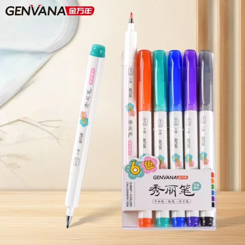 6-Color Brush Pen Set - Dual-Flex Calligraphy & Sketching Tips, Small Kai Size for Hand Lettering/Bullet Journaling (Red/Orange/
6-Color Brush Pen Set - Dual-Flex Calligraphy & Sketching Tips, Small Kai Size for Hand Lettering/Bullet Journaling (Red/Orange/