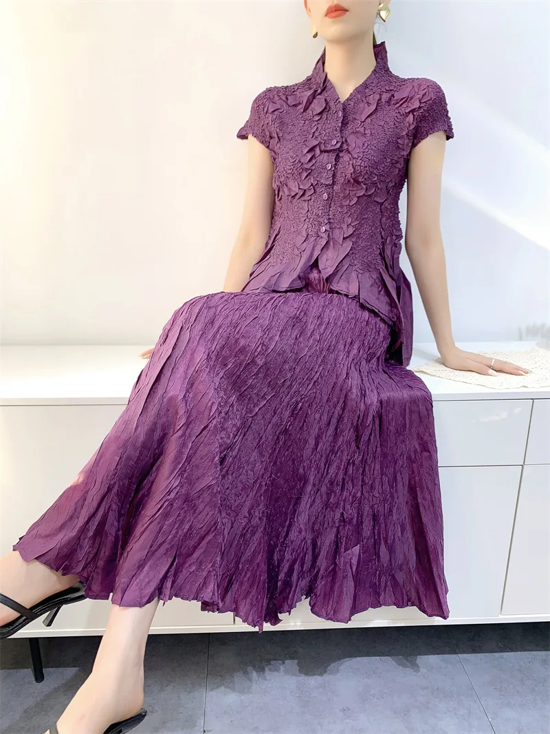 Pleated High end Embroidery Set for Women's 2023 Summer Shirt+Half Skirt Elegant and Comfortable Casual Summer Two Piece Set
Pleated High end Embroidery Set for Women's 2023 Summer Shirt+Half Skirt Elegant and Comfortable Casual Summer Two Piece Set