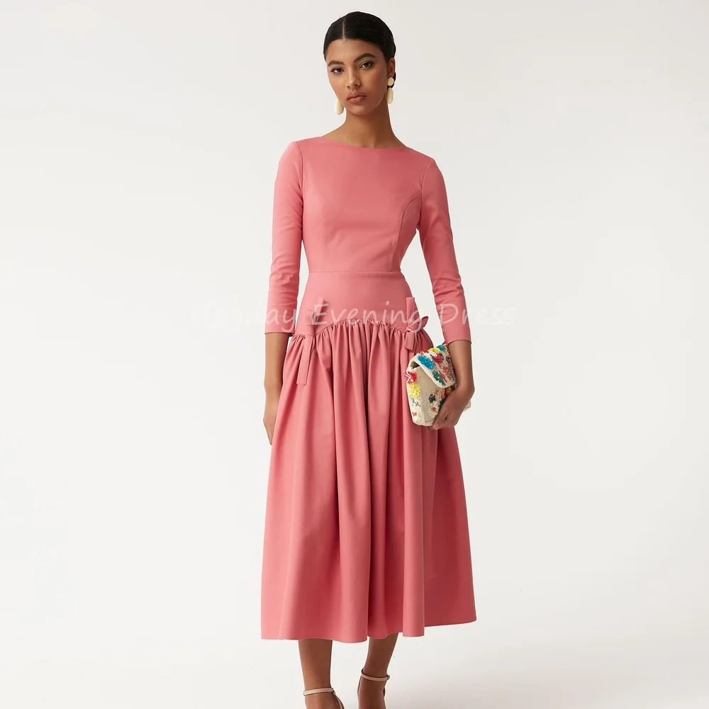 Heyday Crepe A-line Tea Length Pleats O-neck Simple Evening Dresses For Women 2025 With Long Sleeves Elegant Party Dresses
Heyday Crepe A-line Tea Length Pleats O-neck Simple Evening Dresses For Women 2025 With Long Sleeves Elegant Party Dresses