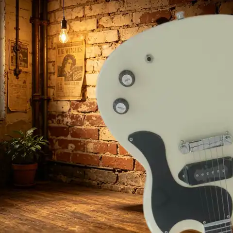 Milk White Single P90 Pickup SG Electric Guitar Free Shipping Minimalist Double Knob Retro Garage Rock Guitar