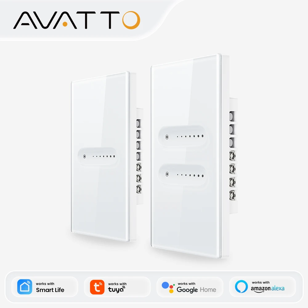 Умный диммер AVATTO WiFi, 1/2-клавишный выключатель света с сенсорной панелью, управление через приложение, совместимость с Tuya, Alexa, Google Home
Умный диммер AVATTO WiFi, 1/2-клавишный выключатель света с сенсорной панелью, управление через приложение, совместимость с Tuya, Alexa, Google Home