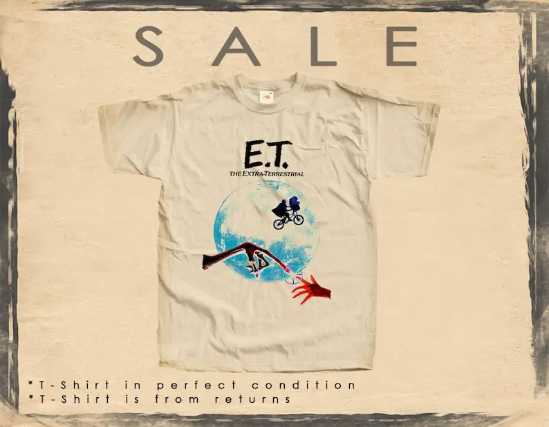 Vintage TShirt SALE 152 E.T Size M NATURAL color Men Woman Unisex T-Shirt Digital Print Sizes
Vintage TShirt SALE 152 E.T Size M NATURAL color Men Woman Unisex T-Shirt Digital Print Sizes
