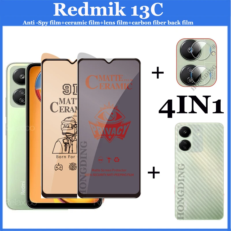 BLKNAIM 4 в 1 Redmi 13C антишпионская конфиденциальность Закаленное Стекло Керамическая пленка и задняя пленка POCO C65 защита экрана
BLKNAIM 4 в 1 Redmi 13C антишпионская конфиденциальность Закаленное Стекло Керамическая пленка и задняя пленка POCO C65 защита экрана