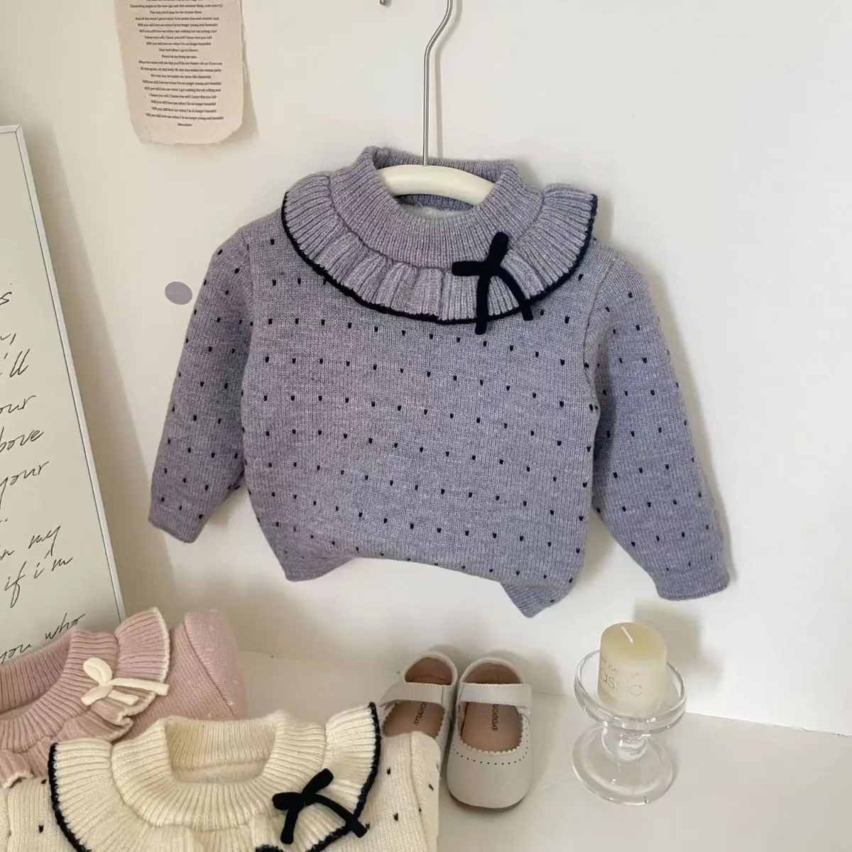 Свитер для девочек, базовая рубашка, От 12 месяцев до 6 лет, детский утолщенный модный детский милый кружевной топ с длинными рукавами в горошек
Свитер для девочек, базовая рубашка, От 12 месяцев до 6 лет, детский утолщенный модный детский милый кружевной топ с длинными рукавами в горошек