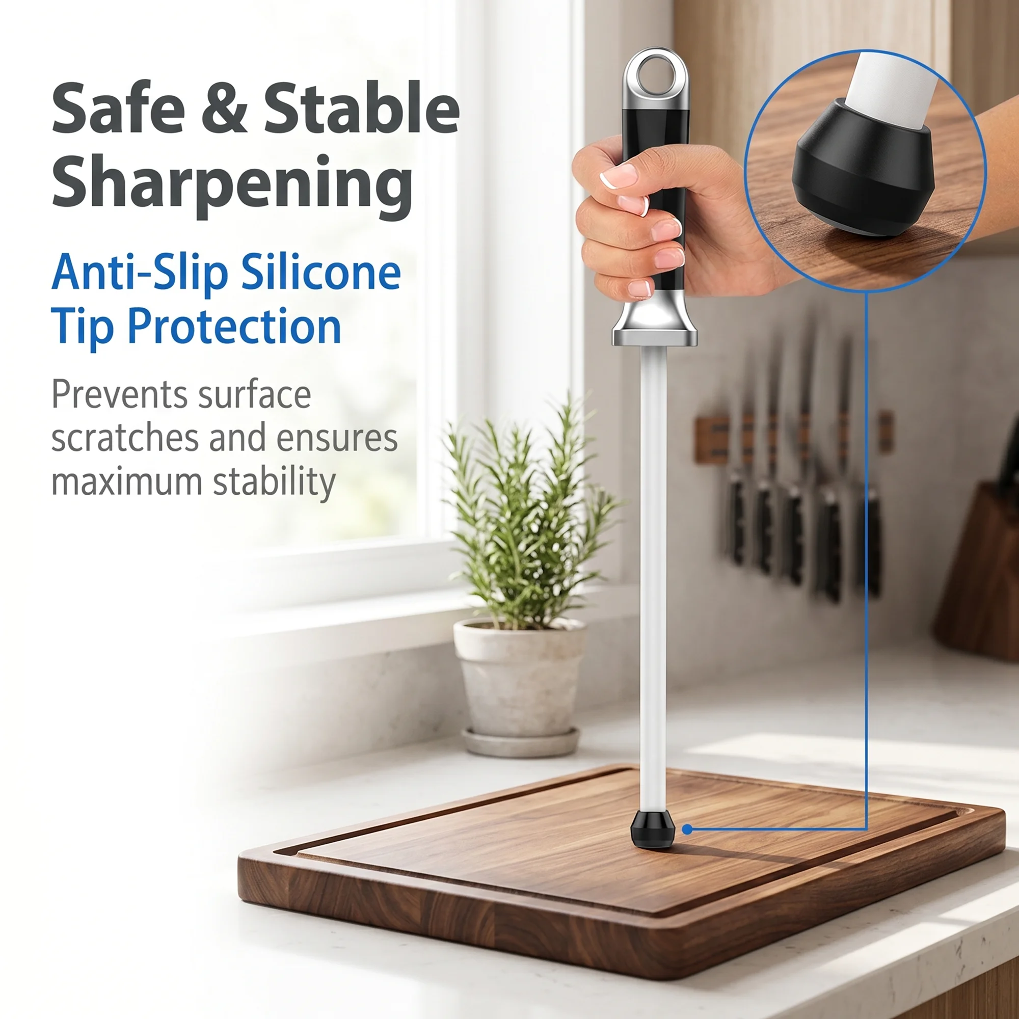 12IN Alumina Ceramic Knife Sharpening Rod White Honing Stick 201g Heavy Duty Kitchen Accessory Sharpener for Daily Use
12IN Alumina Ceramic Knife Sharpening Rod White Honing Stick 201g Heavy Duty Kitchen Accessory Sharpener for Daily Use