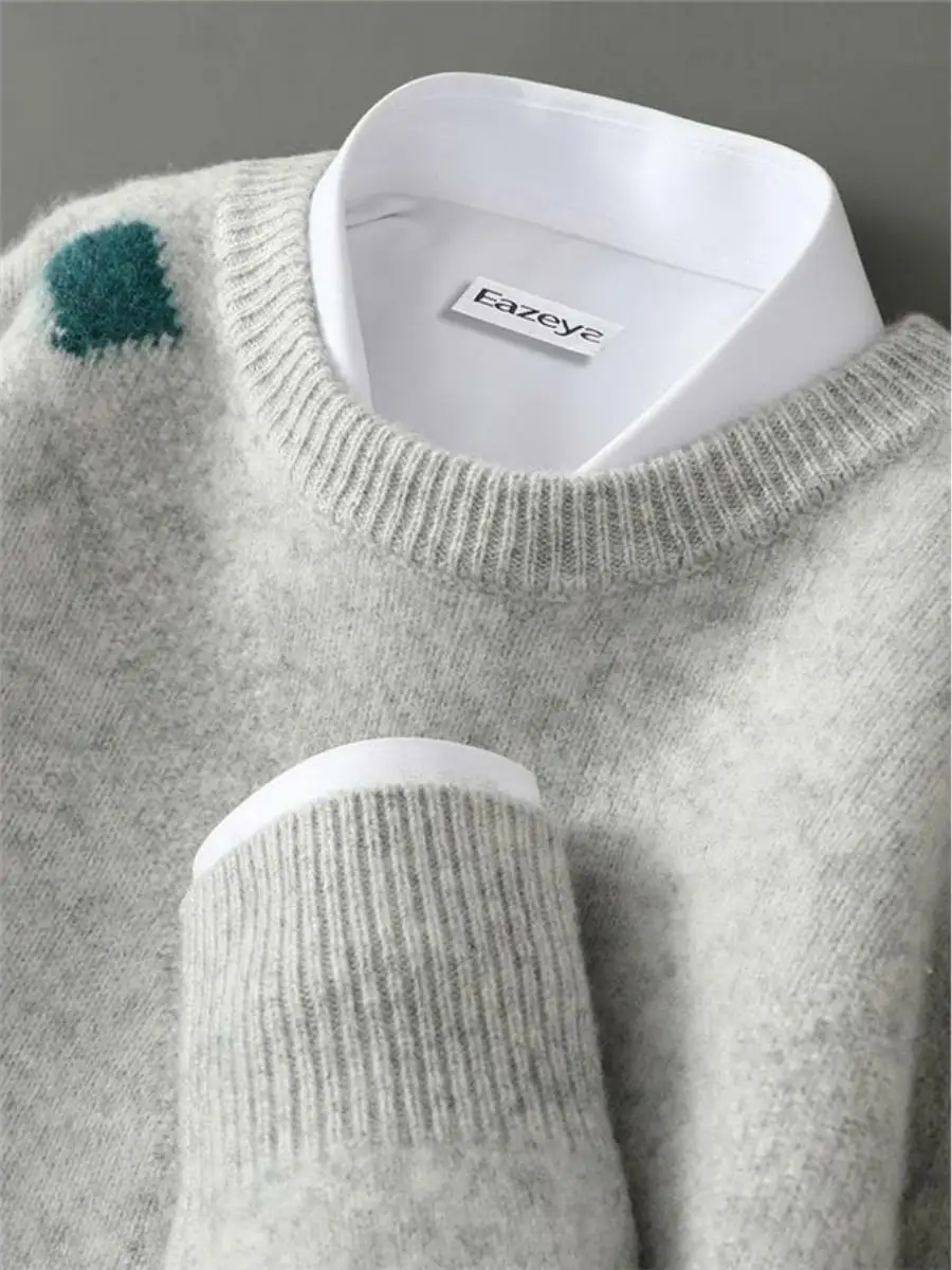00% Pure Wool Knit Sweater Men's round Ne Thiened Patchwork Knitted Sweater Casual Loose Base Layer Wool Sweater
00% Pure Wool Knit Sweater Men's round Ne Thiened Patchwork Knitted Sweater Casual Loose Base Layer Wool Sweater