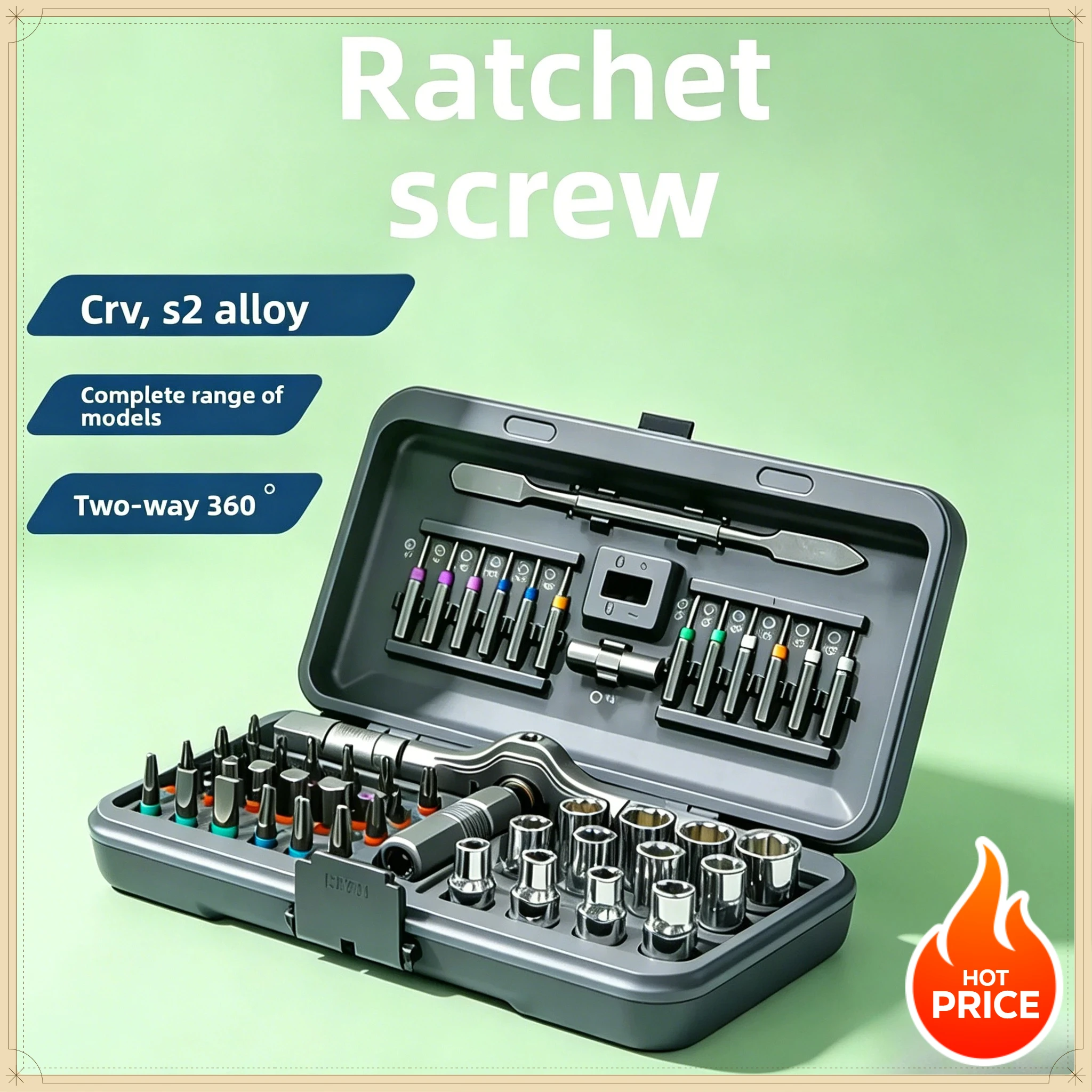 52-in-1 T-Shaped Labor Saving Wrench Set Ratchet Screwdriver and Socket Combo for Home and Bicycle Repair
52-in-1 T-Shaped Labor Saving Wrench Set Ratchet Screwdriver and Socket Combo for Home and Bicycle Repair