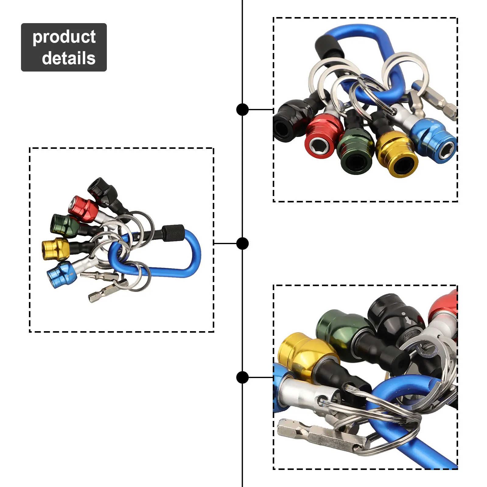 8Pcs/set Bit Holder Keychain Compact Keychain Easy Change Screwdriver Holder Lightweight Bit Holder For Outdoor Camping Hiking
8Pcs/set Bit Holder Keychain Compact Keychain Easy Change Screwdriver Holder Lightweight Bit Holder For Outdoor Camping Hiking