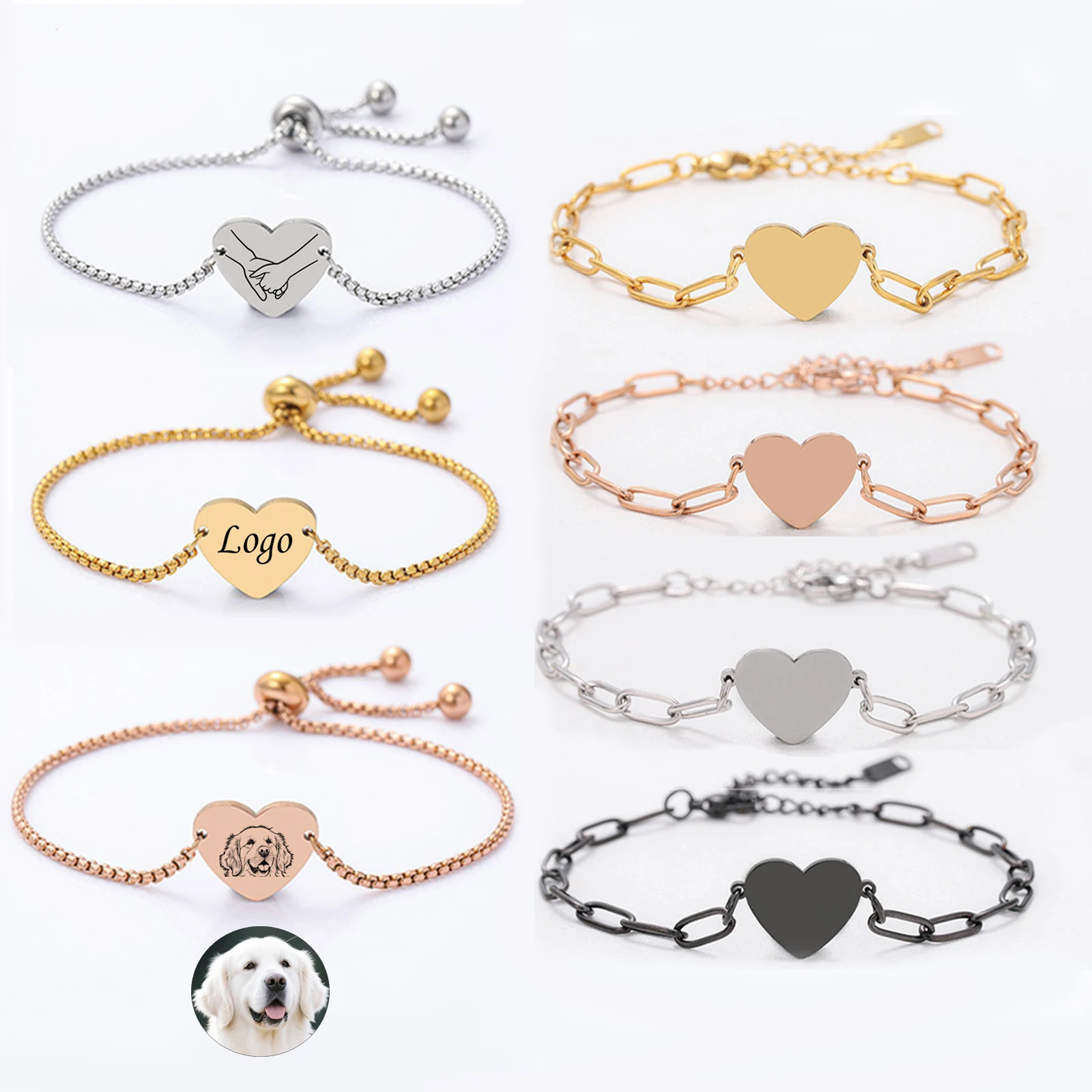 Custom Engrave Heart Couple Bracelets Stainless Steel Bangle Jewelry For Women Fashion Lover Birthday Christmas Gift
Custom Engrave Heart Couple Bracelets Stainless Steel Bangle Jewelry For Women Fashion Lover Birthday Christmas Gift