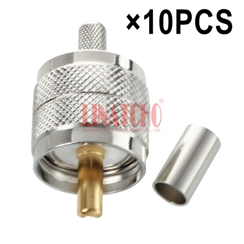 10PCS RF 50ohm Brass COAX RG142 RG141 LMR195 RG58U Cable UHF Male Plug PL259 Connector
10PCS RF 50ohm Brass COAX RG142 RG141 LMR195 RG58U Cable UHF Male Plug PL259 Connector