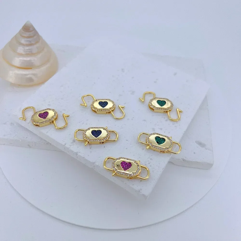 1 Pcs Ring Connector DIY Jewelry Making Copper Gold plated Inlaid Heart Shape Zircon Tassel Buckle Bracelet Necklace Accessories
1 Pcs Ring Connector DIY Jewelry Making Copper Gold plated Inlaid Heart Shape Zircon Tassel Buckle Bracelet Necklace Accessories