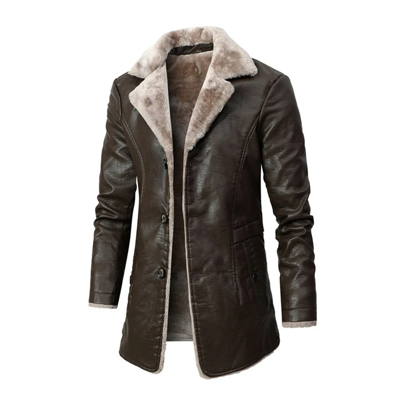 Mens Fur PU Leather Long Jacket Autumn Winter Regular Fit Warm Fleece Coat Vintage Casual Thermal Fur Collar Motorcycle Jacket
Mens Fur PU Leather Long Jacket Autumn Winter Regular Fit Warm Fleece Coat Vintage Casual Thermal Fur Collar Motorcycle Jacket