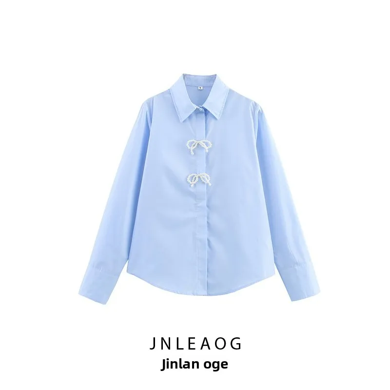 Faionable Pure Color Long Sve irt с жемчужным узлом, женское весеннее новое поступление JNLEAOG
Faionable Pure Color Long Sve irt с жемчужным узлом, женское весеннее новое поступление JNLEAOG