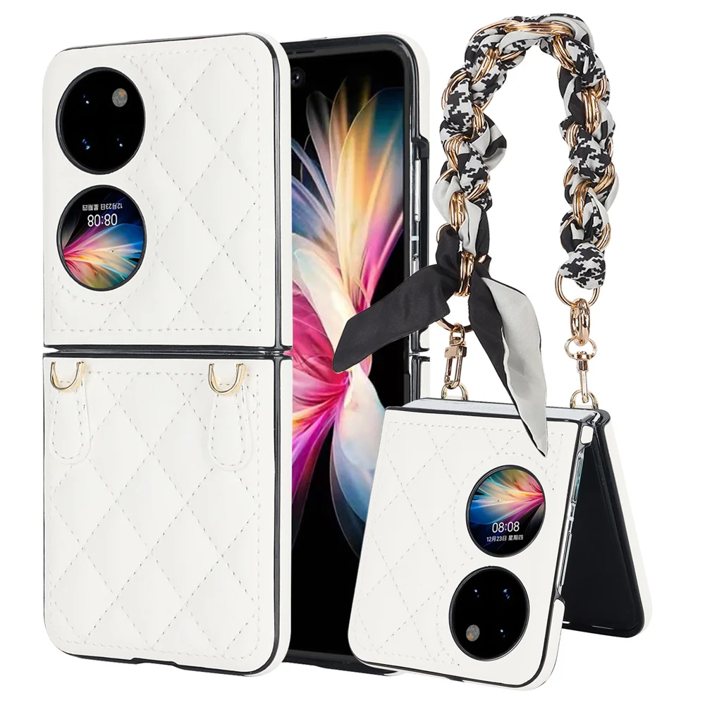 Wrist Strap Chain Silk PU Leather Phone Case for Huawei P50Pocket Full Coverage Scarf Bracelet Cover for Huawei Pocket 2 Coque
Wrist Strap Chain Silk PU Leather Phone Case for Huawei P50Pocket Full Coverage Scarf Bracelet Cover for Huawei Pocket 2 Coque