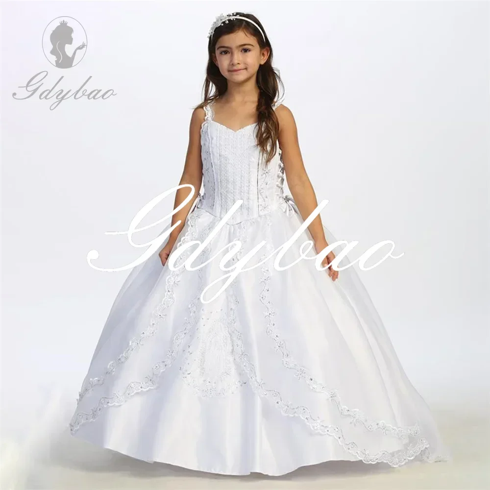 Sequined Applique Sleeveless Princess Wedding First Communion Dress Floor Length Elegant Long Ball Flower Girl Gown Customized
Sequined Applique Sleeveless Princess Wedding First Communion Dress Floor Length Elegant Long Ball Flower Girl Gown Customized