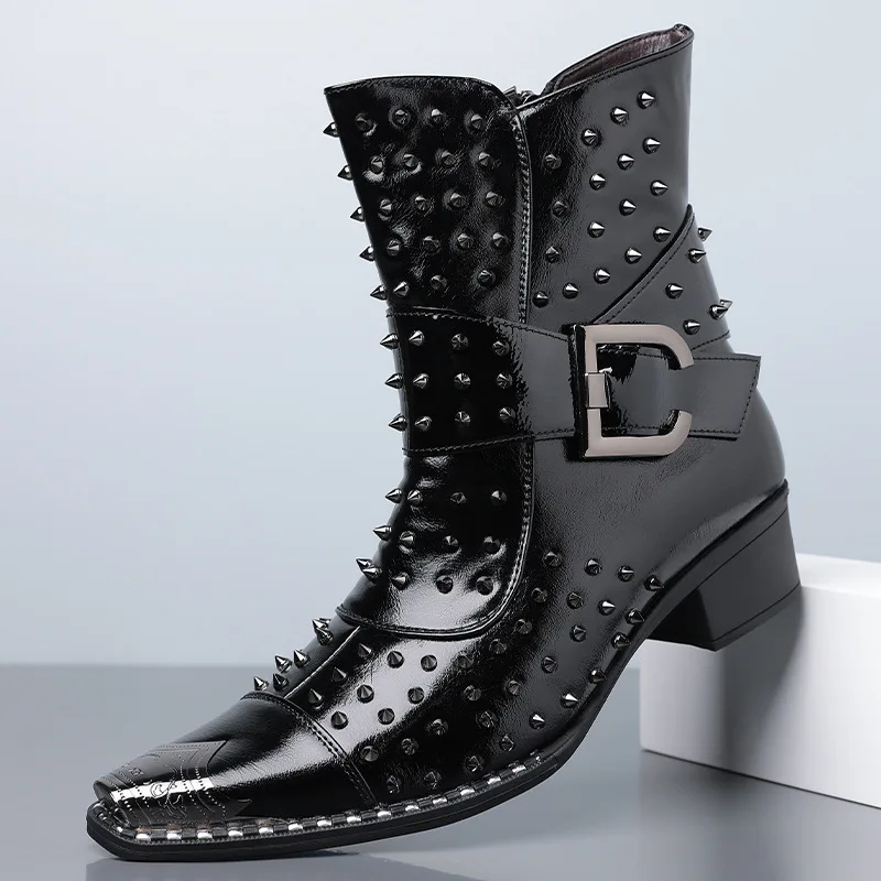 Size 48 Men's Shoes Fashion Rivet Chelsea Short Boots for Men Trend Designer High-top Leather Shoes for Man Botas Para Hombre
Size 48 Men's Shoes Fashion Rivet Chelsea Short Boots for Men Trend Designer High-top Leather Shoes for Man Botas Para Hombre