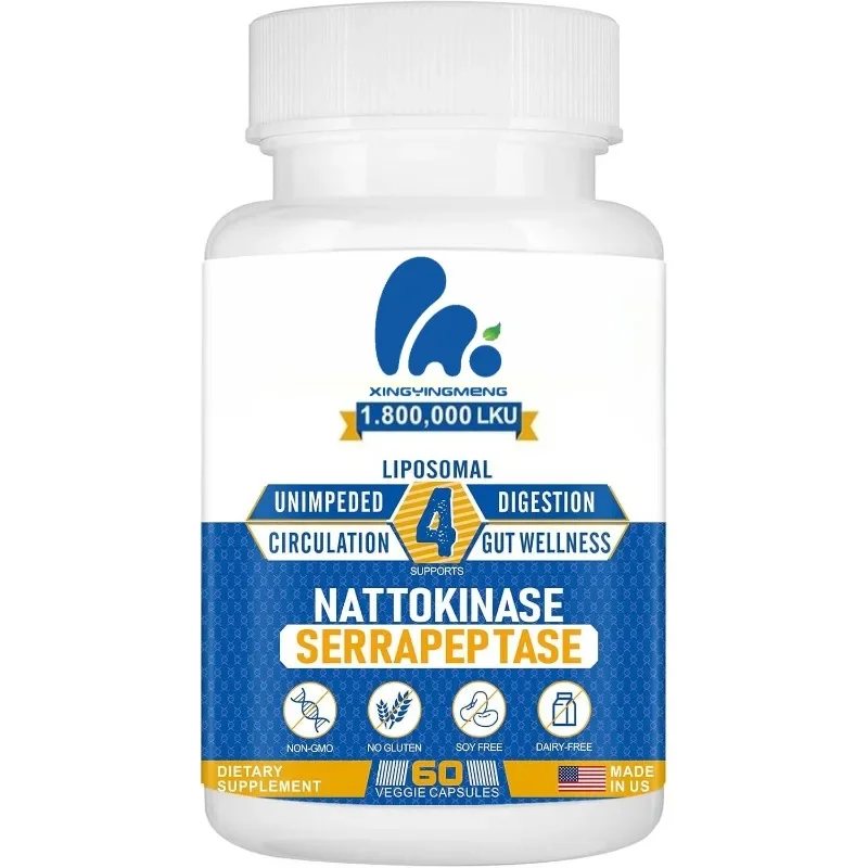 Liposomal Earthworm Kinase Nattokinase Sareplase Complex, Used For Overall And Digestive Support, 60 Capsules
Liposomal Earthworm Kinase Nattokinase Sareplase Complex, Used For Overall And Digestive Support, 60 Capsules