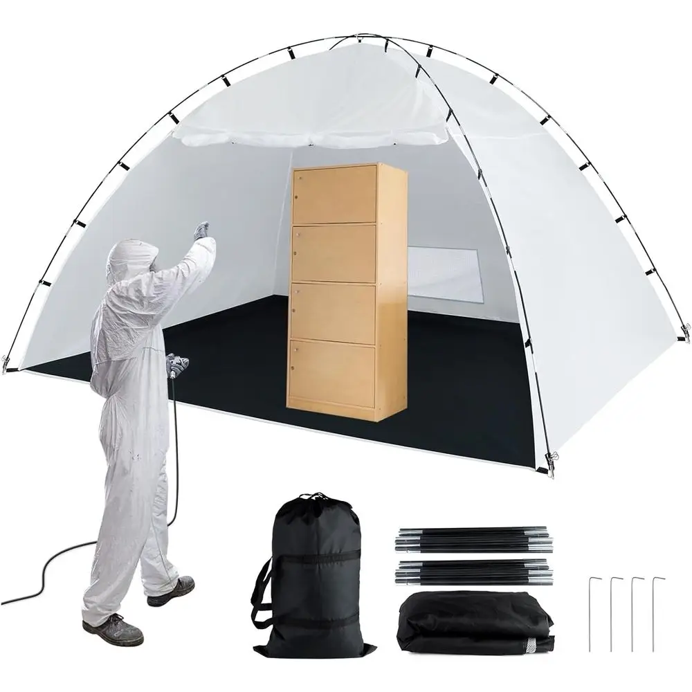 10' x 10' x 6.2' Spray Paint Booth Tent with Floor, Mesh Screen, and Windproof Hooks for Painting Projects and DIY Hobby
10' x 10' x 6.2' Spray Paint Booth Tent with Floor, Mesh Screen, and Windproof Hooks for Painting Projects and DIY Hobby