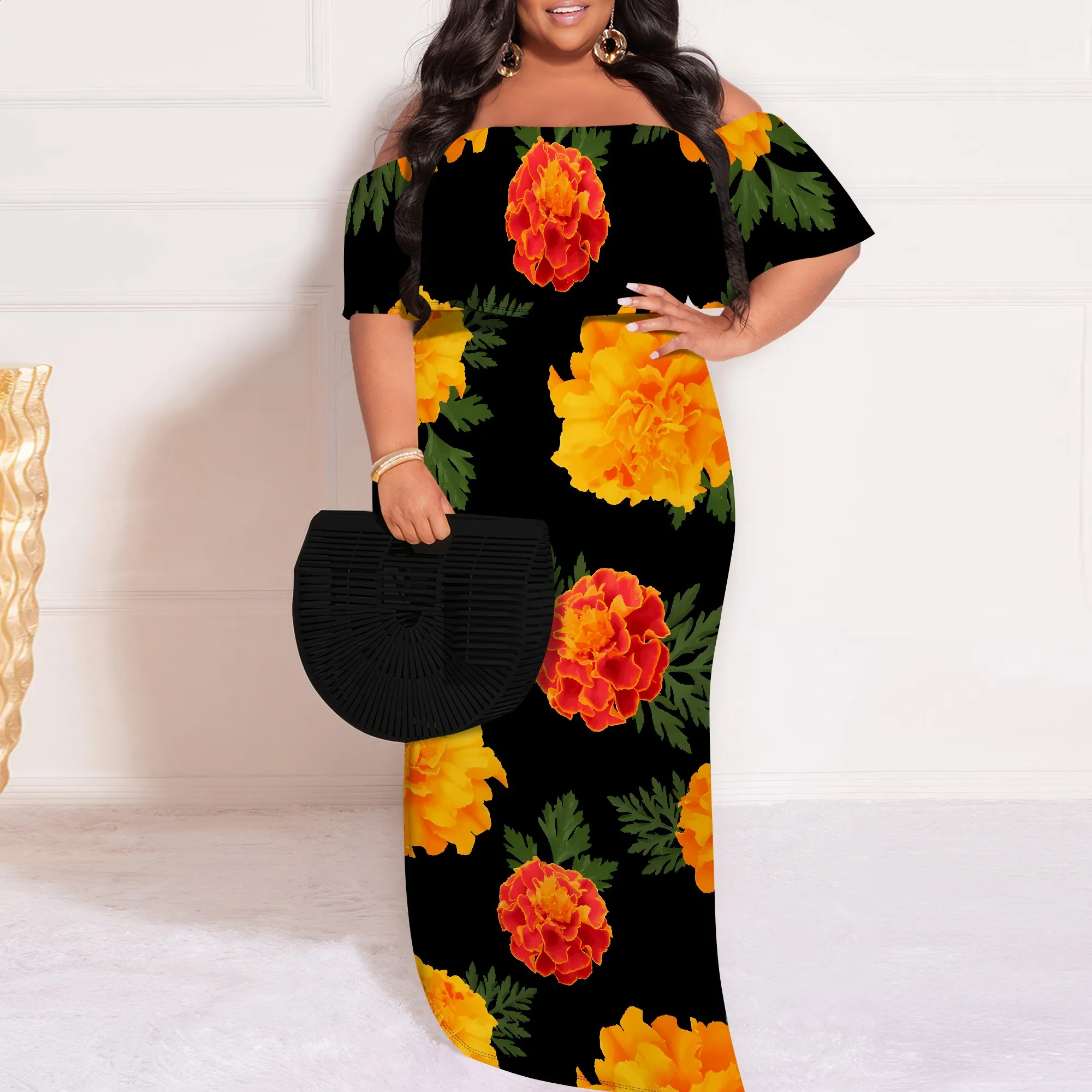 Plus Size Off Shoulder Maxi Dress for Women Summer Floral Print Boho Vacation Style
Plus Size Off Shoulder Maxi Dress for Women Summer Floral Print Boho Vacation Style